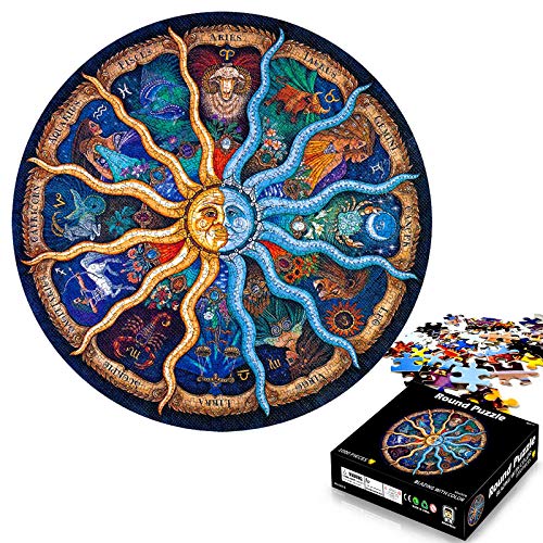 Puzzle Redondo 1000 Piezas, Rompecabezas Redondo 1000 Piezas, 1000 Piezas Rompecabezas Redondo, Redonda Rompecabezas del Zodiaco, Horóscopo Puzzle, Redondo Puzzle, Rompecabezas Circular Juguete