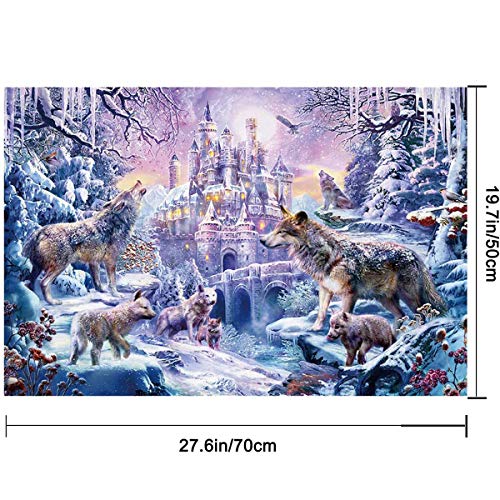 Puzzles para Adultos Puzzle de 1000 Piezas, Fuerte del Lobo de Nieve, Juguete Educativo Intelectual de descompresión, Divertido Juego Familiar para niños y Adultos