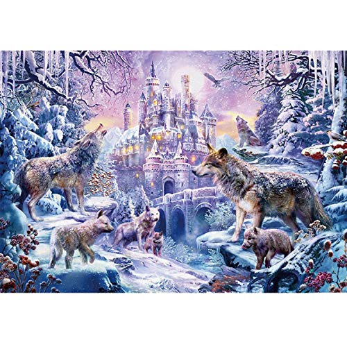 Puzzles para Adultos Puzzle de 1000 Piezas, Fuerte del Lobo de Nieve, Juguete Educativo Intelectual de descompresión, Divertido Juego Familiar para niños y Adultos