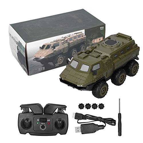 Pwshymi Camión blindado RC 2.4GHz Control Remoto de Alta Velocidad Coche blindado RC Camión Militar Juguete con Control Remoto Cable de Carga USB para Adultos Niños