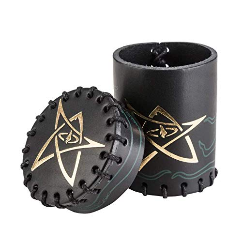 Q-workshop QWOCCTH4 Call of Cthulhu Leather Dice Cup Black/Green with Gold Game Accessory