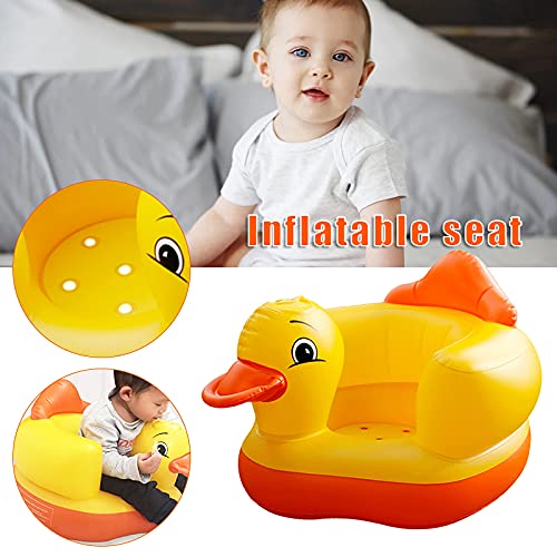 qianduo Portátil Bebé Asiento Inflable Lindo Pato Amarillo Sofá Plegable Niños Lindo Baño Juguete Verano Agua Entretenimiento Juguete