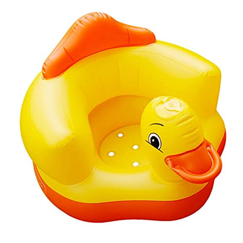 qianduo Portátil Bebé Asiento Inflable Lindo Pato Amarillo Sofá Plegable Niños Lindo Baño Juguete Verano Agua Entretenimiento Juguete