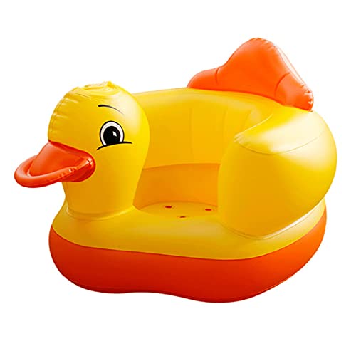 qianduo Portátil Bebé Asiento Inflable Lindo Pato Amarillo Sofá Plegable Niños Lindo Baño Juguete Verano Agua Entretenimiento Juguete