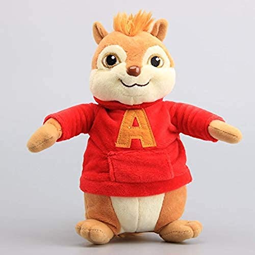 QIERK Peluche de Juguete Alvin y el muñeco de Peluche Ardilla. El Lindo muñeco de Peluche Ardilla es un Regalo de cumpleaños de 23 cm 3 para niños