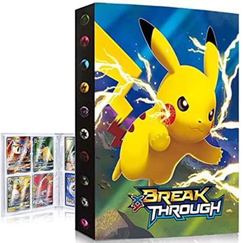 QIFAENY Album Compatible con Cartas Pokemon, Album Cartas Carpeta Cartas Compatible con Pokemon GX, Álbum de Cartas coleccionables de Pokémon, Capacidad para 30 páginas 240 Cartas (SD-Pikachu)