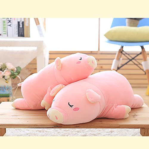 QILIXIANG Peluche de cerdo suave, adorable almohada de felpa para niños, divertido animal relleno muñeca lindo abrazando almohada abrazable, rosa