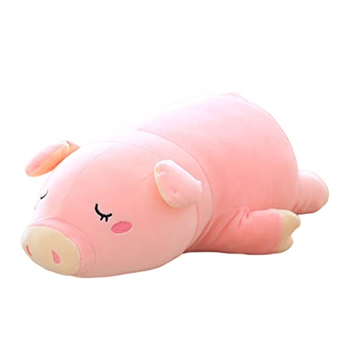 QILIXIANG Peluche de cerdo suave, adorable almohada de felpa para niños, divertido animal relleno muñeca lindo abrazando almohada abrazable, rosa