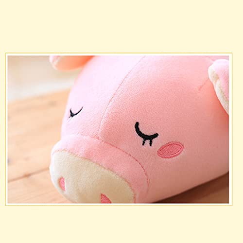 QILIXIANG Peluche de cerdo suave, adorable almohada de felpa para niños, divertido animal relleno muñeca lindo abrazando almohada abrazable, rosa