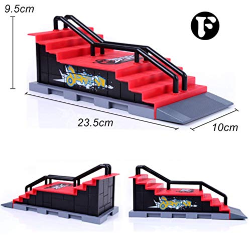 QNFY Mini Monopatín de Dedo Finger Skateboard con Juegos de Accesorios de Rampa Diapasón de Juguete Ultimate Parks Training Props Regalo de Cumpleaños para Niños (F)