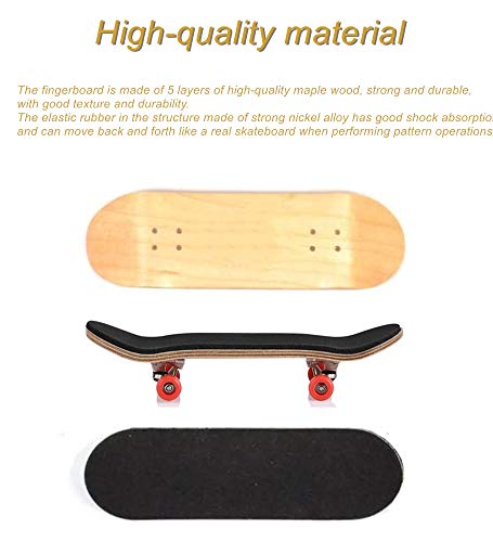 QNFY Patineta de Dedo, Actualizar Mini Diapasón Profesionales Monopatines de Juguete para Dedos Madera de Arce Ensamblaje de Bricolaje Finger Skateboard Juguete Regalo para Niños (Azul Oscuro)