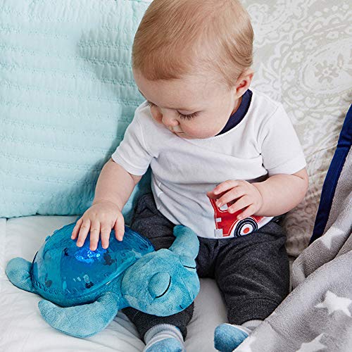 QqHAO Bebé calmante música educación prenatal Juguetes de Peluche, Tortuga Ola océano proyección lámpara bebé Dormir Noche luz Regalo para niños,A