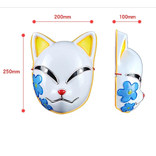 QSCTYG Máscaras brillantes de Halloween, máscara de mascarada de gato malvado, para fiesta de festival, disfraz de carnaval, Cosplay de Navidad que brilla en la oscuridad-A