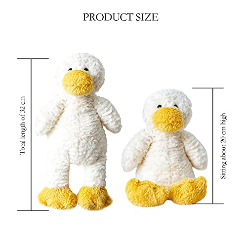 Qtinghua Child Cute Stuffed Toys, Cartoon Duck Shaped Doll Plush Toys Throw Pillow Valentine's Day Gifts for Kids Girlfriend Wife (White Yellow, 32cm/12.6inch)