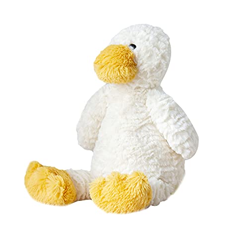 Qtinghua Child Cute Stuffed Toys, Cartoon Duck Shaped Doll Plush Toys Throw Pillow Valentine's Day Gifts for Kids Girlfriend Wife (White Yellow, 32cm/12.6inch)