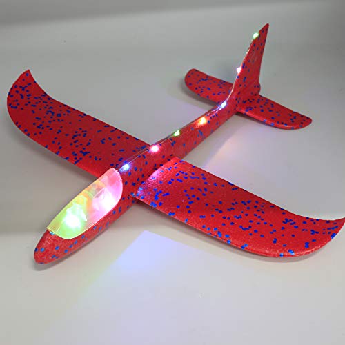 Queta Planos de Espuma 4piezas Planeadores de Lanzamiento Juguetes de Glider Aviones Modelo de Avion Lanzamiento de Mano con Luz Led Favores de Fiestas Al Aire Libre