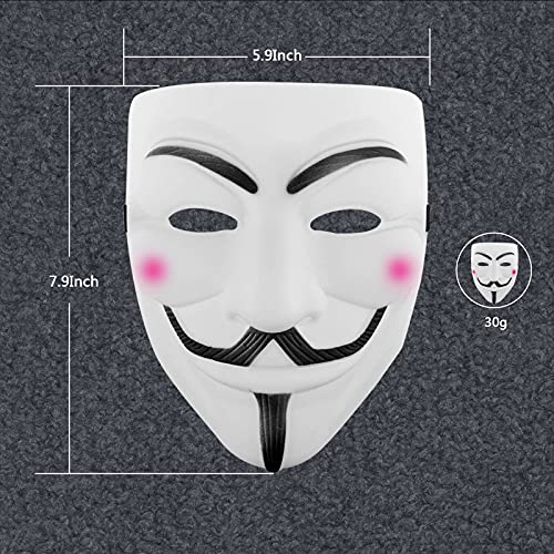 QUNPON Mascarilla facial para adultos y niños V for Vendetta Guy Fawkes Fancy Halloween Cosplay_003