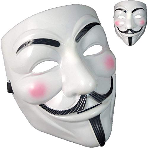 QUNPON Mascarilla facial para adultos y niños V for Vendetta Guy Fawkes Fancy Halloween Cosplay_003