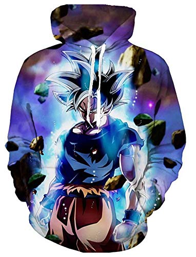 QYIFIRST Sudadera unisex con capucha de Anime 3D a Capuche Dragon Z, disfraz de cosplay con diseño de dragón Z, color azul C 5XL (pecho 125 cm)