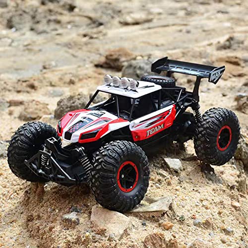 QZH Coches RC 1/14 Escala 2.4G 2WD Eléctrico De Alta Velocidad Todo Terreno Off-Road Rock Crawler Escalada Buggy Off Road Monster Truck para Niños Y Adultos,Rojo