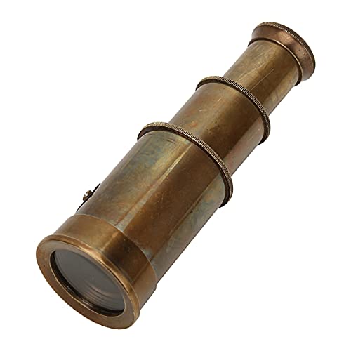 raajsee Mini telescopio pirata Spyglass antiguo acabado de latón con caja de madera pequeño vintage pirata marino telescopio decorativo 6 ''