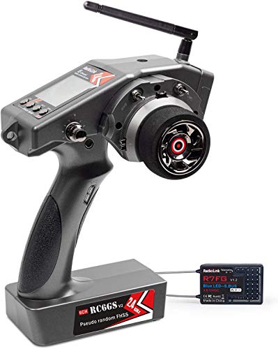 Radiolink RC6GS V2 RC Transmisor 6 Canal 2,4 GHz mando a distancia con R7FG receptor para coche y barcos radiocontrolados para radio Control Car Boat by