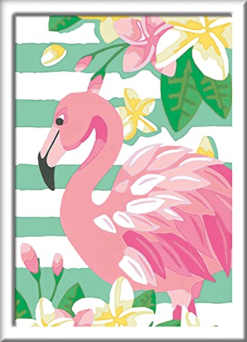 Ravensburger CreArt Flamingo, Kit de Pintura, Pintar por Números, Juego Creativo para Niños y Niñas, Edad Recomendada 7+