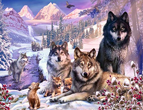 Ravensburger Lobos en la nieve Puzzle 2000 Pz, Puzzle para adultos