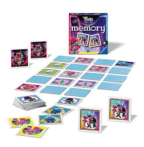 Ravensburger Mini Memory® | Trolls 2 World Tour | 48 Cartas de la Cancha