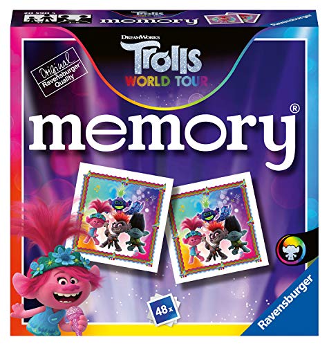 Ravensburger Mini Memory® | Trolls 2 World Tour | 48 Cartas de la Cancha