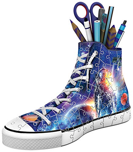 Ravensburger Puzzle 3D 11251 Zapatillas de astronautas en el Espacio – Práctico Soporte para bolígrafos – 108 Piezas – Organizador de Escritorio para niños a Partir de 8 años