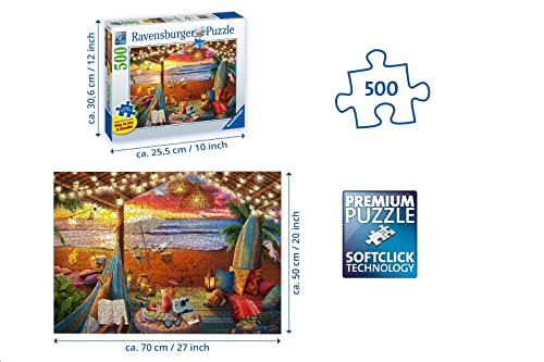 Ravensburger, Puzzle 500 Piezas, Cabaña Acogedora, Puzzle Adultos, Rompecabeza de Calidad, Exclusivo en Amazon