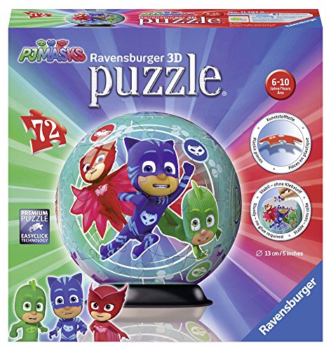 Ravensburger Puzzle Ball 3D 72 Piezas, PJ Masks, Multicolor (11797)