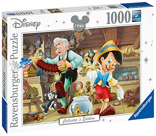 Ravensburger Puzzle, Puzzle 1000 Piezas, Pinocho, Disney Collector's Edition, Puzzle Disney, Puzzle Adultos, Rompecabezas de Calidad