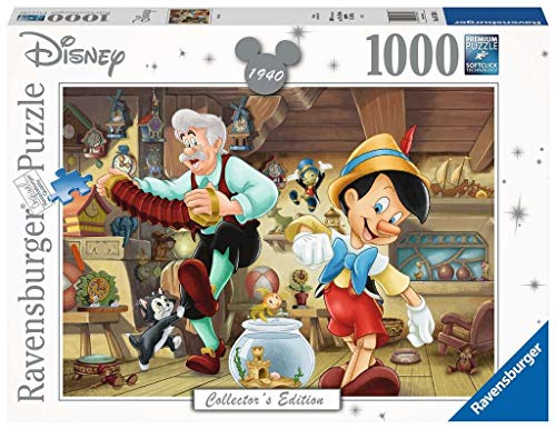 Ravensburger Puzzle, Puzzle 1000 Piezas, Pinocho, Disney Collector's Edition, Puzzle Disney, Puzzle Adultos, Rompecabezas de Calidad