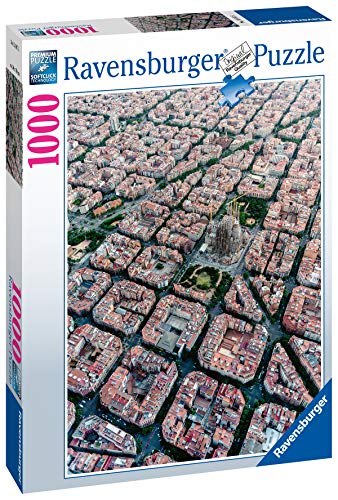 Ravensburger Puzzle, Puzzle 1000 Piezas, Vista aérea de Barcelona, Puzzles para Adultos, Puzzle Sagrada Familia, Rompecabezas Ravensburger de Alta Calidad