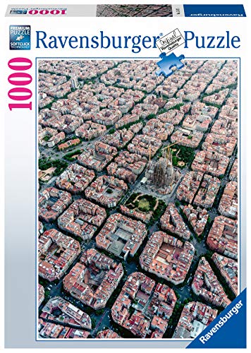 Ravensburger Puzzle, Puzzle 1000 Piezas, Vista aérea de Barcelona, Puzzles para Adultos, Puzzle Sagrada Familia, Rompecabezas Ravensburger de Alta Calidad