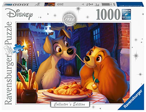 Ravensburger Puzzle, Puzzles 1000 Piezas, La Dama y el Vagabundo, Puzzle Disney, Puzzles para Adultos, Puzzle Ravensburger