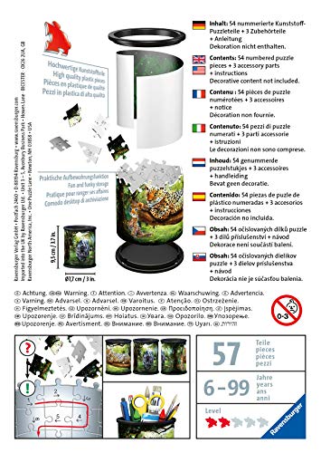 RAVENSBURGER PUZZLE Raubkatzen Ravensburger 11263 Utensilo-Puzzle 3D (54 Piezas, a Partir de 6 años), diseño de Gatos Depredadores, Color Blanco