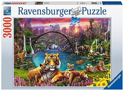 RAVENSBURGER PUZZLE- Tiger in paradiesischer Lagune Ravensburger 16719-Puzzle (3000 Piezas), diseño de Tigre paraíso, Multicolor (16719)