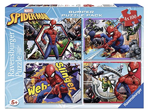 Ravensburger- Spider-Man Puzzle 4 x 100 Piezas Bumper Pack, Spiderman (6914)