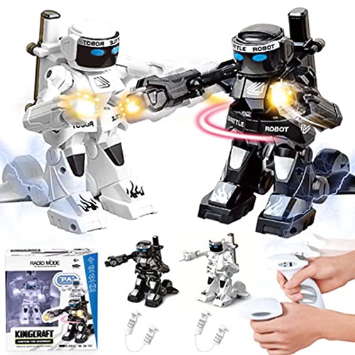 RC Battle Boxing Robot/juguetes, Control remoto 2.4G Robot de lucha humanoide, iluminación LED efectos de sonido contra robots, robot RC juguete inteligente para niños y niñas (negro)