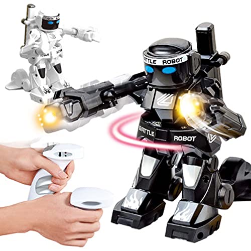 RC Battle Boxing Robot/juguetes, control remoto 2.4G robot de lucha humanoide, iluminación LED efectos de sonido contra robots, robot RC juguete inteligente para niños y niñas (blanco)