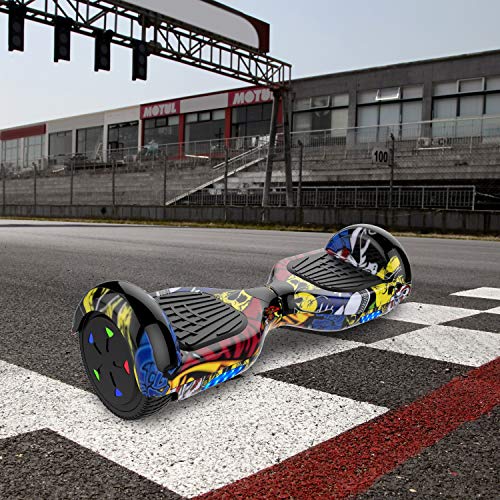 RCB Hoverboard Patinete Eléctrico Self Balancing Scooter 6.5” de Auto-Equilibrio Luces LED Integradas con Hoverkart Go-Kart Bluetooth Regalo para Niños y Adultos Regalo