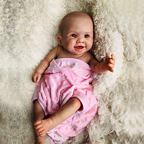 Reborn Baby Doll Muñeca De Niña Realista Hecha A Mano De 20 Pulgadas Un Conjunto De Ropa para Niñas Adecuado para Juguetes De Baño para Niños,50cm