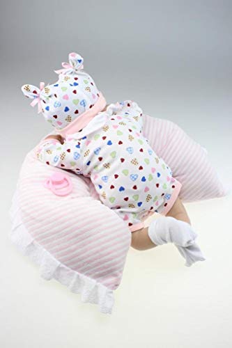 Reborn Baby Doll Silicona Suave 18 Pulgadas 45cm Magnético Encantador Realista Lindo Niño Niña Juguete Babero Blanco Ojos Abiertos