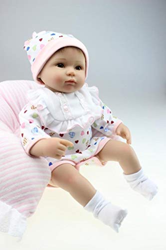 Reborn Baby Doll Silicona Suave 18 Pulgadas 45cm Magnético Encantador Realista Lindo Niño Niña Juguete Babero Blanco Ojos Abiertos