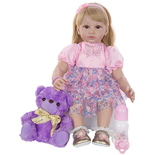 Reborn Baby Dolls Princess Doll 100% Hecho A Mano Niña Reborn Baby Doll 60Cm Cuerpo De Tela Muñecas para Niños Pequeños 24 Pulgadas para Niña Cumpleaños Gife