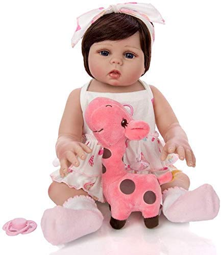 Reborn Dolls 45Cm Reborn Babies Doll, Vinilo Suave Silicona Todo el Cuerpo en Piel Bronceada Realista Muñeca Recién Nacida a la Venta Kid Regalo de Cumpleaños de Navidad Can Bath Free Magnet Pacifie C