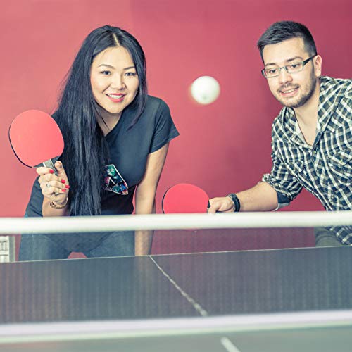 Relaxdays Red Ping Pong Extensible para Mesas con Tablero de hasta 5 cm, Negro y Rojo, hasta 176 cm